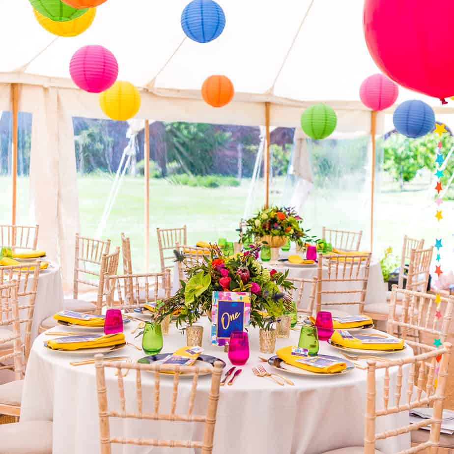 Hire Your Day colour pop wedding table