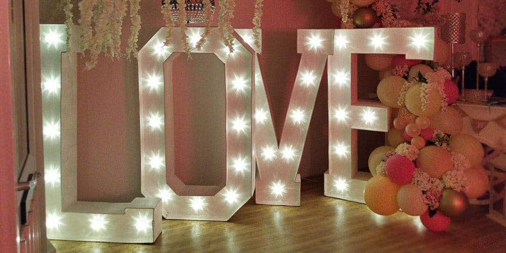 Hire Your Day wedding venue light up lights